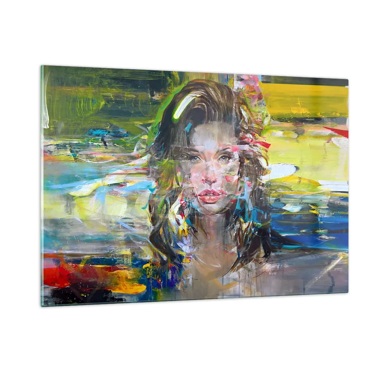 Glastavla - Bild på glas - Bakom luftridån - 120x80 cm