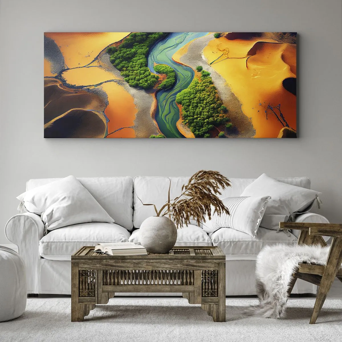 Canvastavla - Bild på duk - Livgivande flod - 100x40 cm
