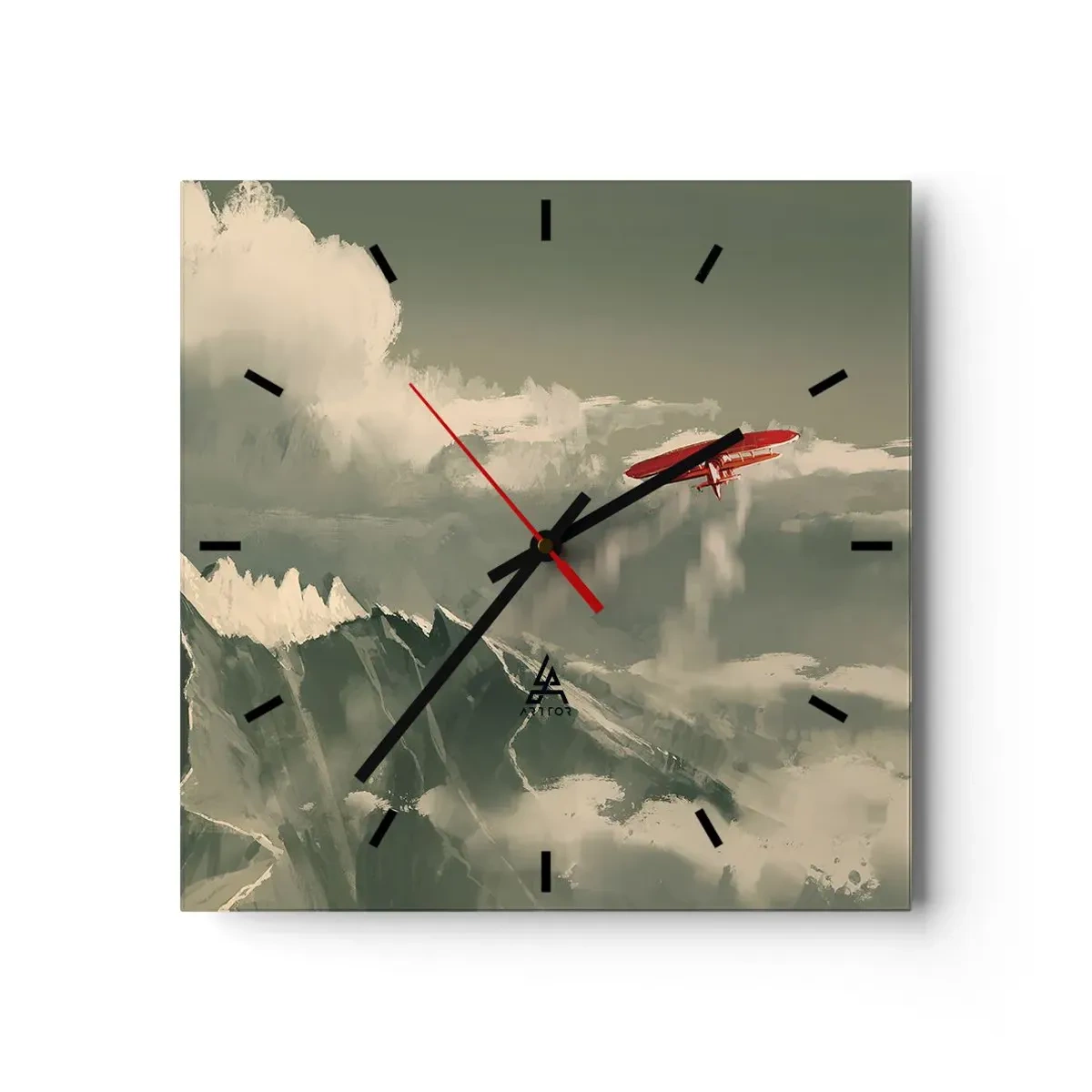 Väggklocka - Klocka på glas - Orädd pionjär - 30x30 cm