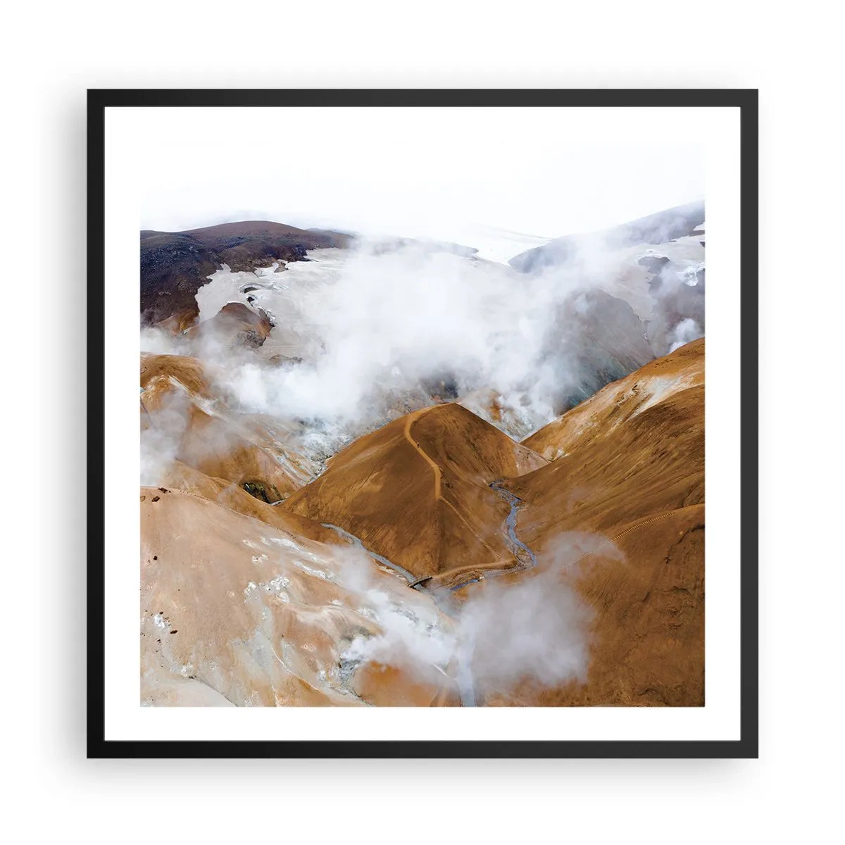 Affisch i svart ram - Islands råa skönhet - 60x60 cm