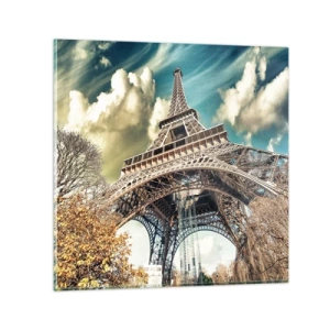 Glastavla - Bild på glas - Och på hösten i Paris... - 30x30 cm