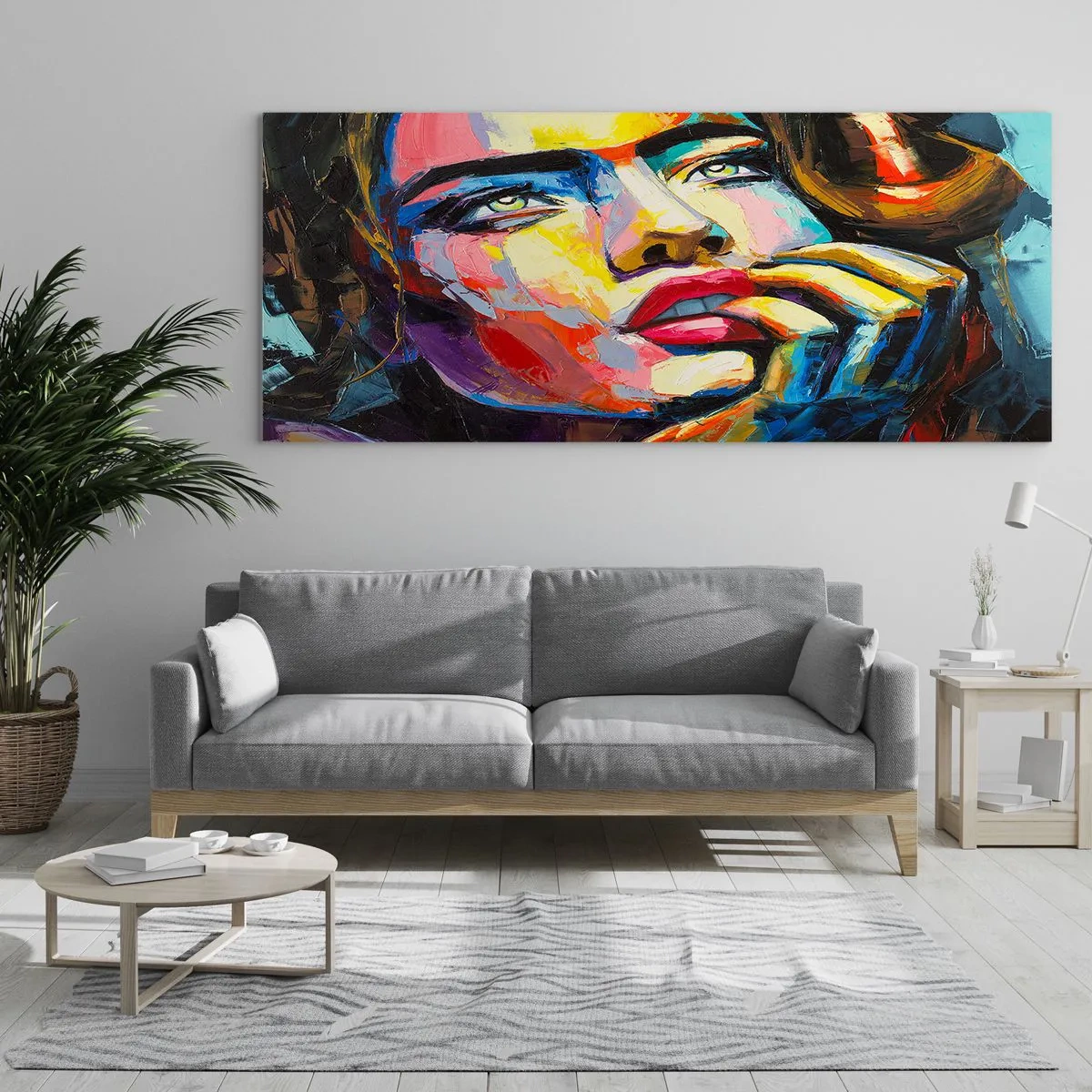 Glastavla - Bild på glas - Drömmar seglar i himlen som fåglar - 140x50 cm