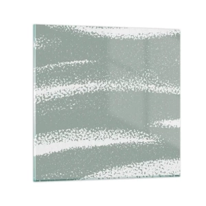 Glastavla - Bild på glas - Abstraktion i vinterstämning - 30x30 cm