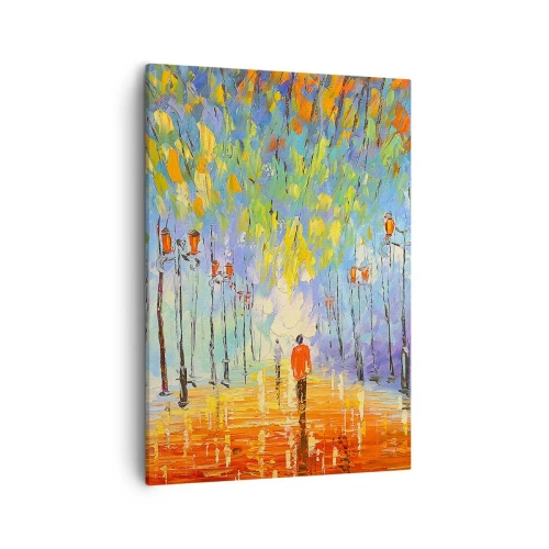 Canvastavla - Bild på duk - Regnets nattvisa - 50x70 cm