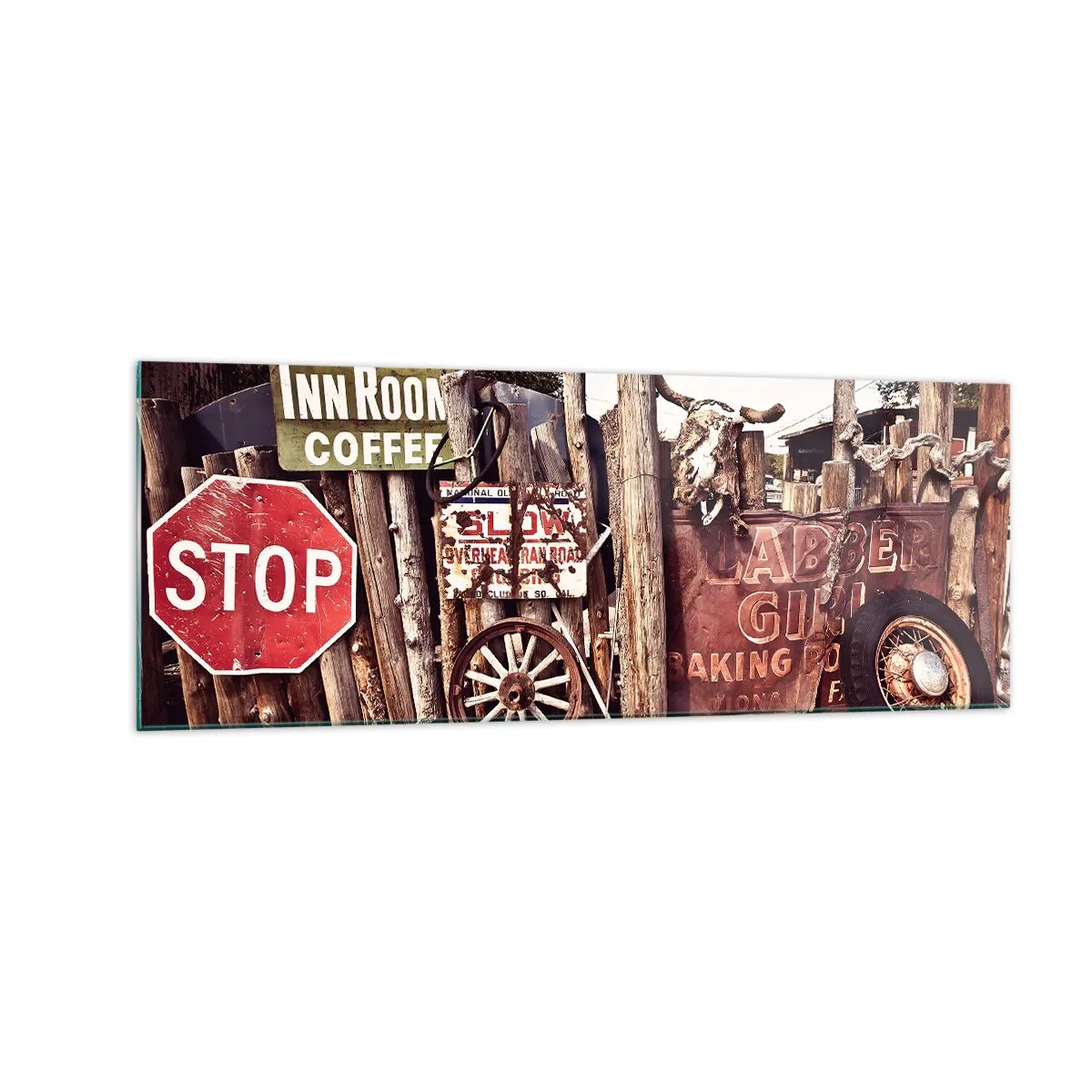 Glastavla - Bild på glas - Och tiden står stilla - 140x50 cm