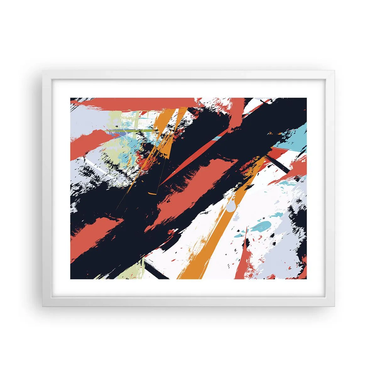 Affisch i vit ram - Dynamisk komposition - 50x40 cm