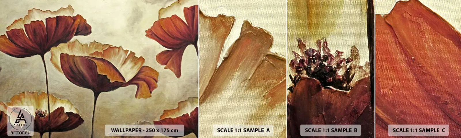 Fototapet Prov Standard Eco - Ängsblommor - Abstraktion, Blomma, Bit - 100x30 cm