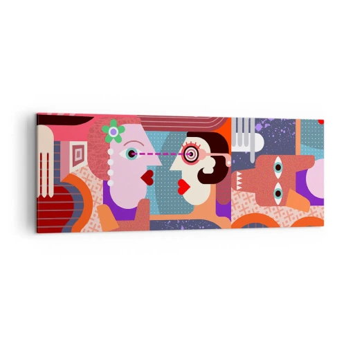 Canvastavla - Bild på duk - Öga mot öga - 140x50 cm