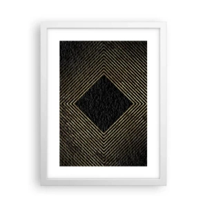 Affisch i vit ram - Geometri i glamourstil - 30x40 cm