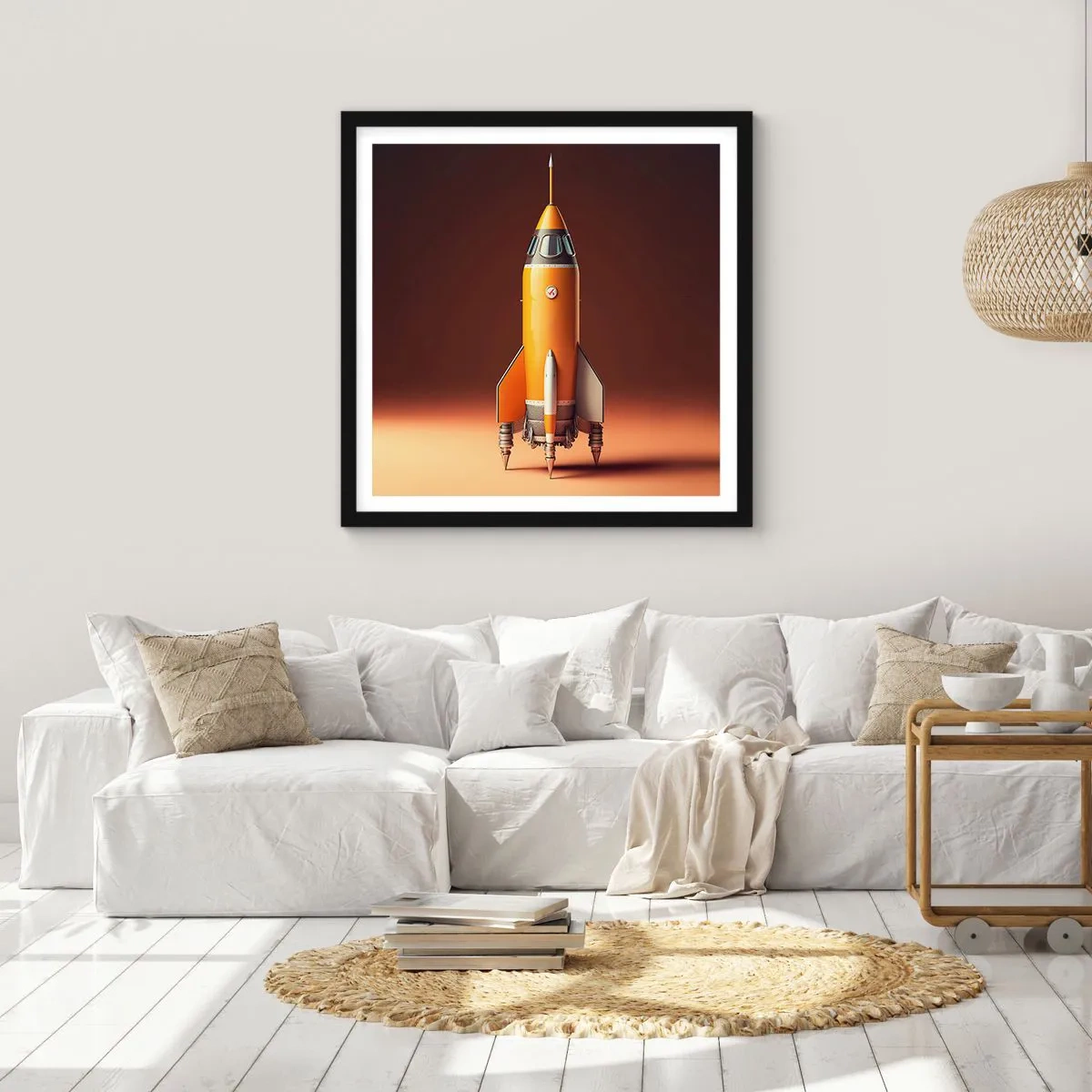 Affisch i svart ram - Det börjar med en dröm - 50x50 cm