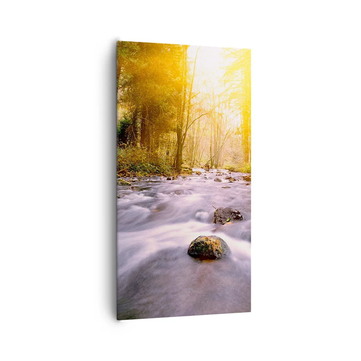 Canvastavla - Bild på duk - Malakit i silver-guld infattning - 65x120 cm