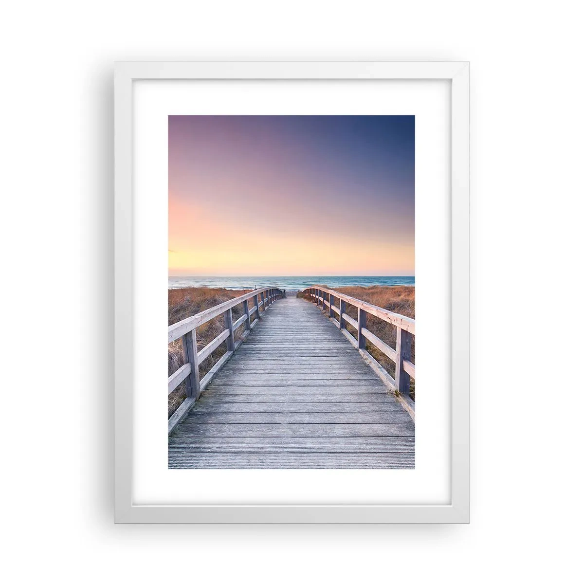 Affisch i vit ram - Kvällssken i Östersjön - 30x40 cm