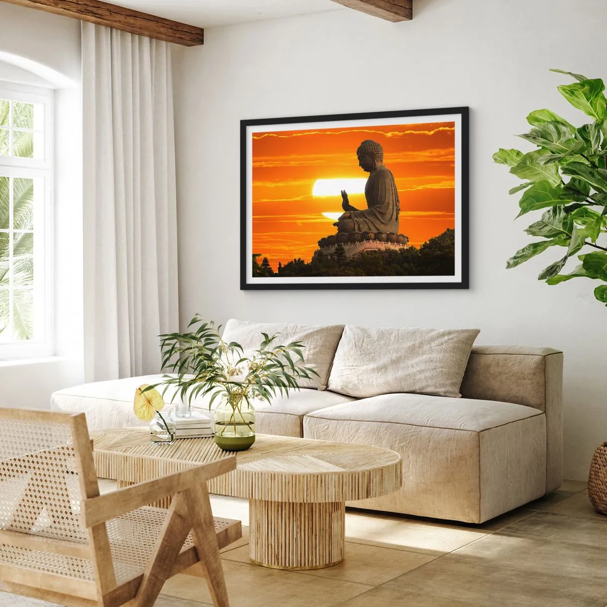 Affisch i svart ram - Utan rädsla för världen - 100x70 cm