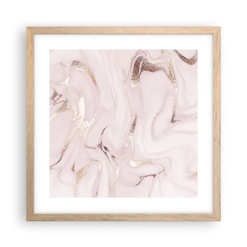 Affisch i ram av ljusek - Rosa raseri - 40x40 cm