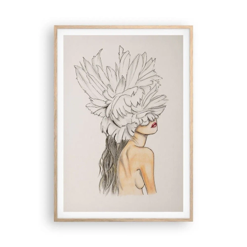 Affisch i ram av ljusek - Krönt skönhet - 70x100 cm