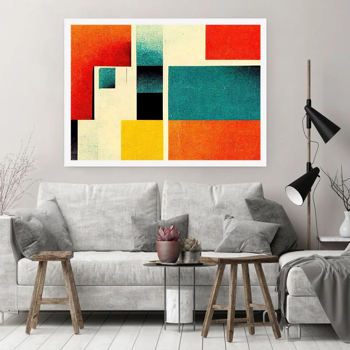 Affisch - Geometrisk abstraktion - bra energi - 91x61 cm