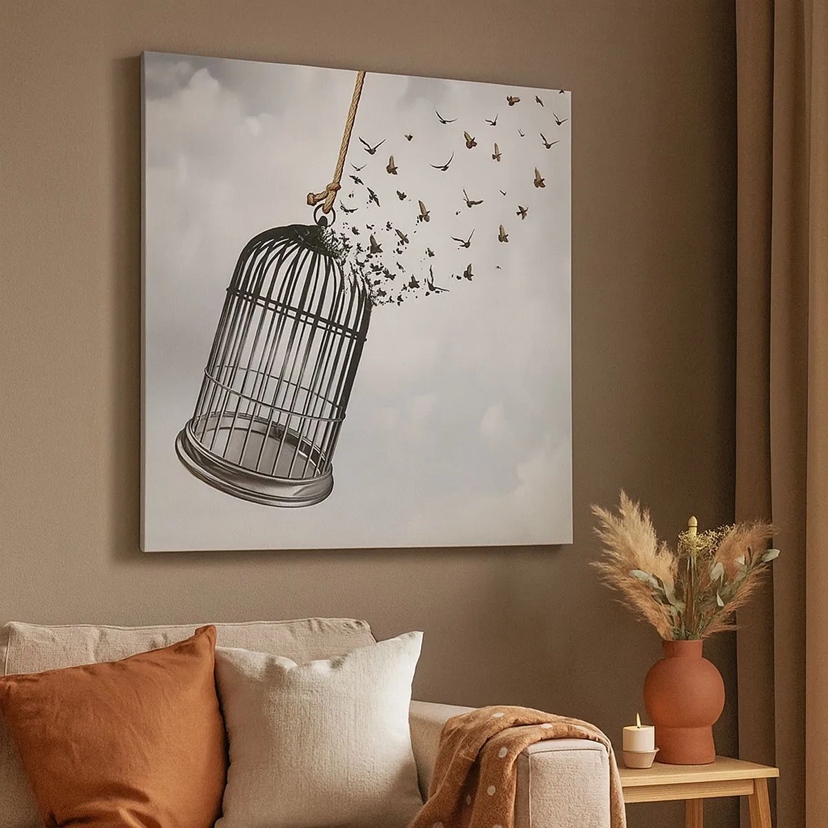 Canvastavla - Bild på duk - Tro...Hopp...Frihet! - 30x30 cm