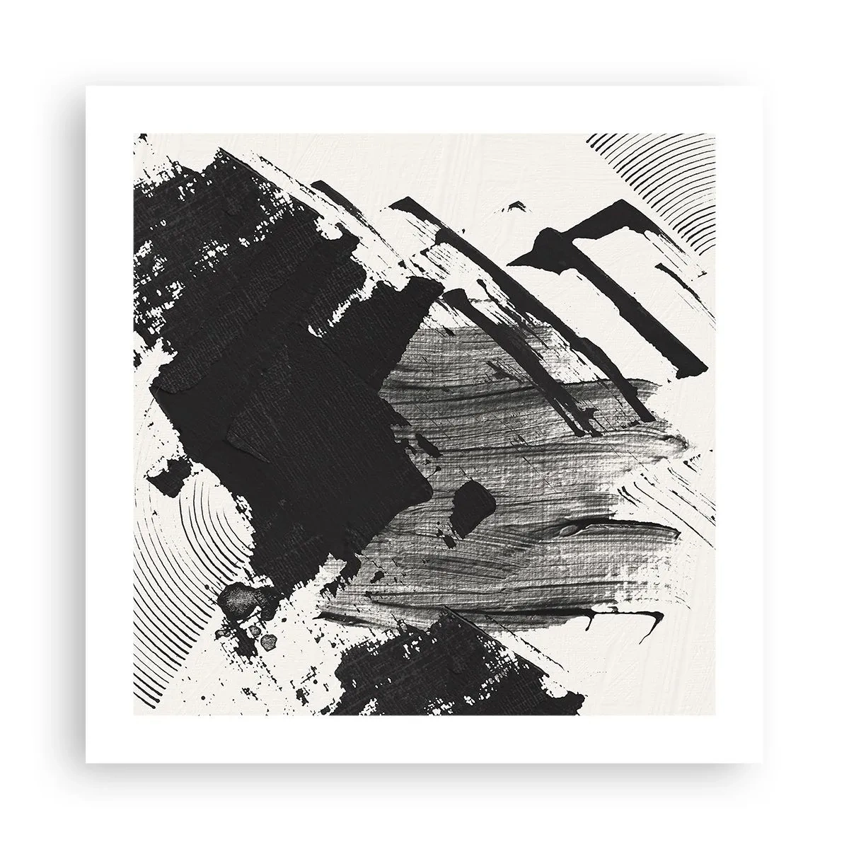 Affisch - Abstraktion - uttrycket av svart - 50x50 cm