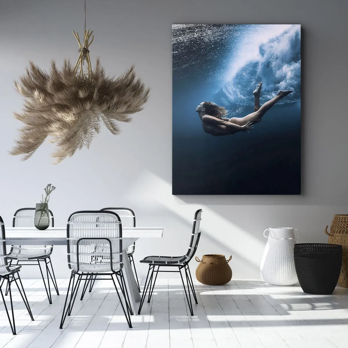 Canvastavla - Bild på duk - Modern sjöjungfru - 70x100 cm