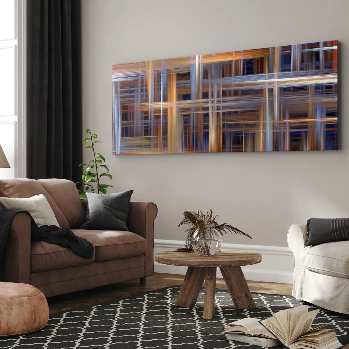 Canvastavla - Bild på duk - Vävd av ljus - 90x30 cm