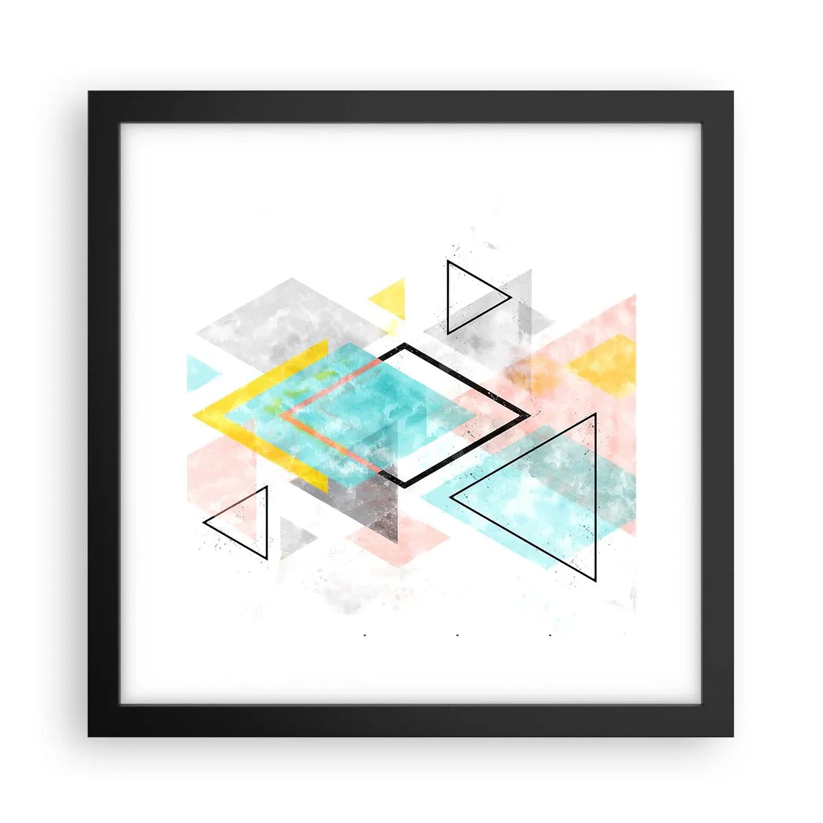 Affisch i svart ram - Geometriskt spel - 30x30 cm