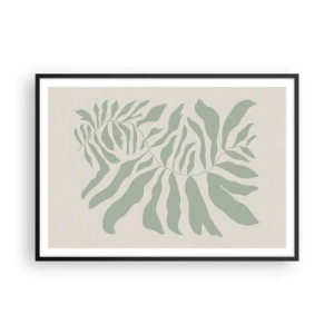 Affisch i svart ram - Smaragdgrön gren - 100x70 cm