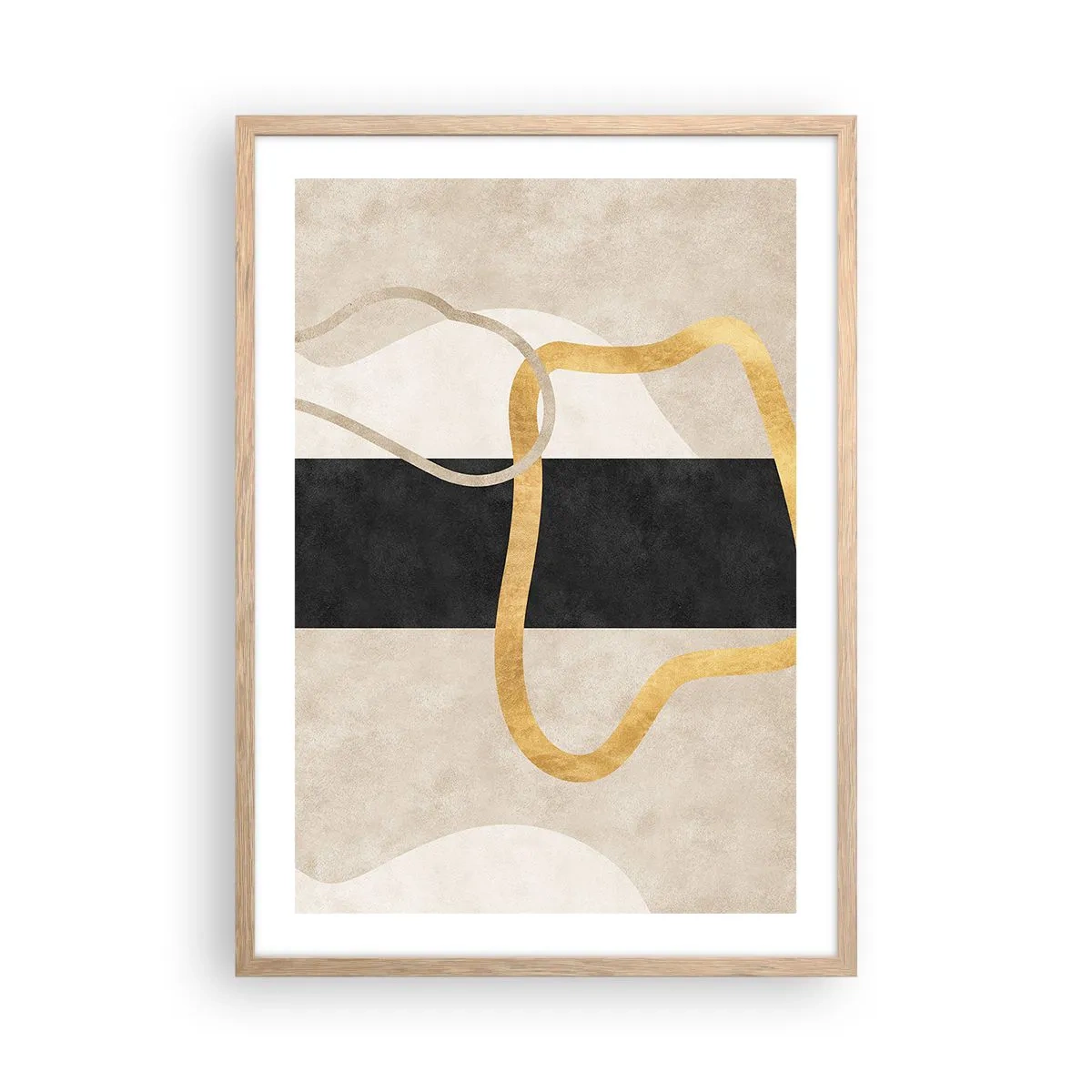 Affisch i ram av ljusek - Slingrande former - 50x70 cm