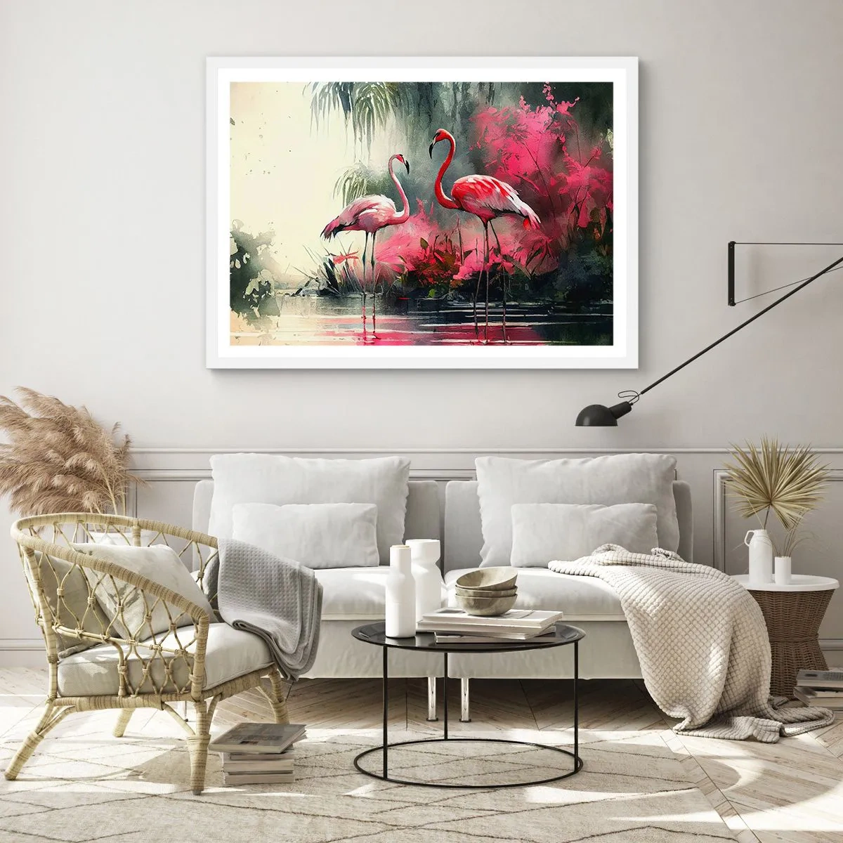 Affisch i vit ram - En lektion i naturlig charm - 100x70 cm