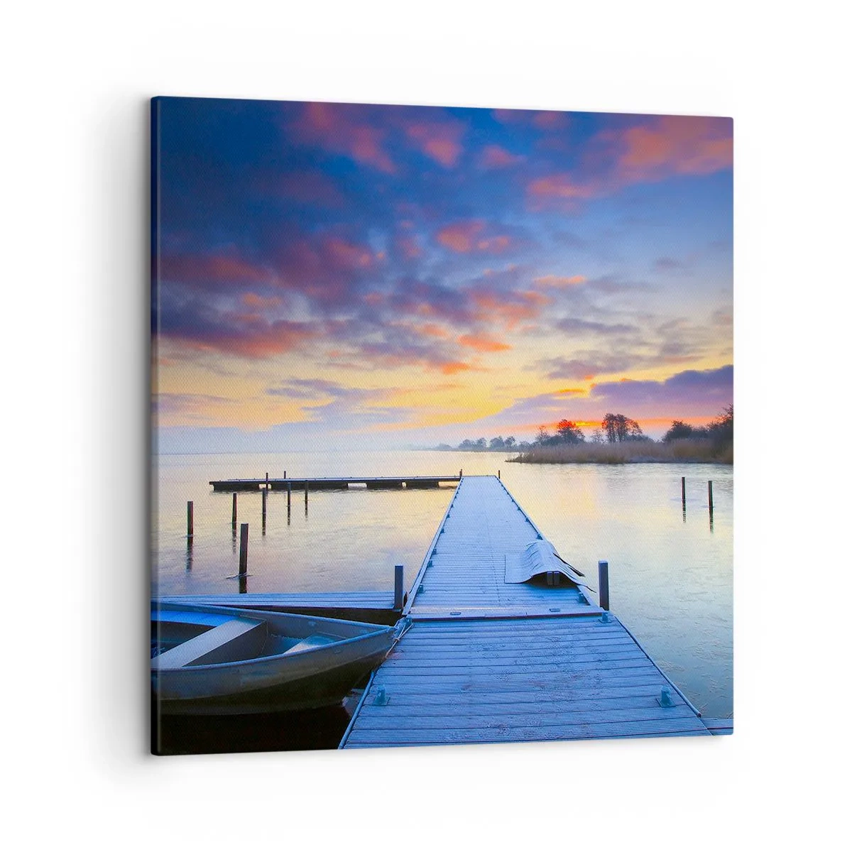 Canvastavla - Bild på duk - Violet-guld ro - 50x50 cm