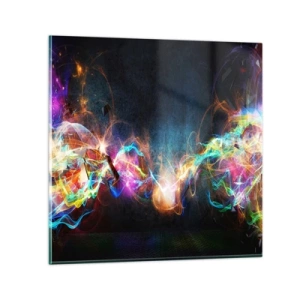 Glastavla - Bild på glas - Glatt mot mörkret - 60x60 cm