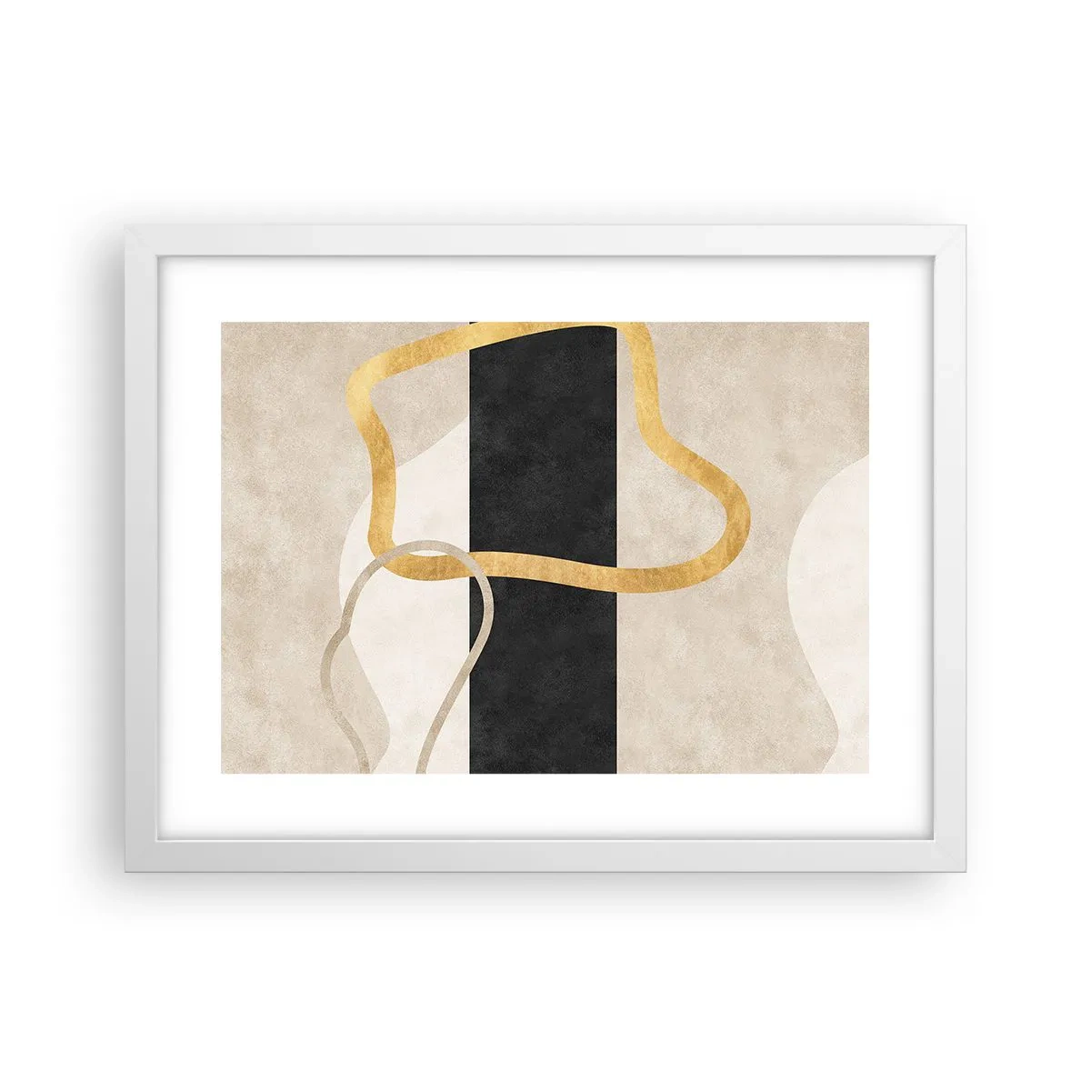 Affisch i vit ram - Slingrande former - 40x30 cm