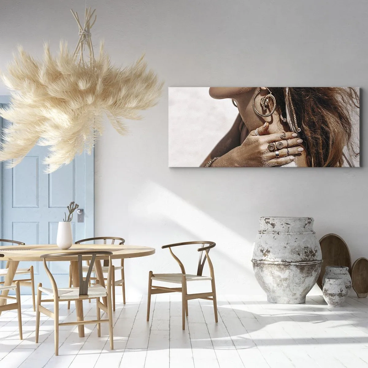 Canvastavla - Bild på duk - Vilda strandens drottning - 140x50 cm