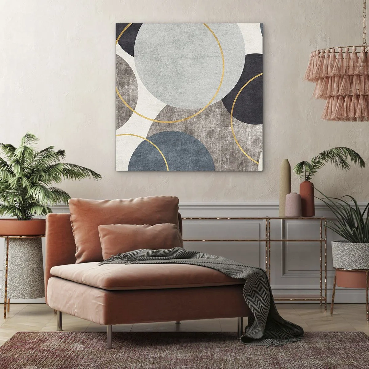 Canvastavla - Bild på duk - Cirkel efter cirkel - 40x40 cm