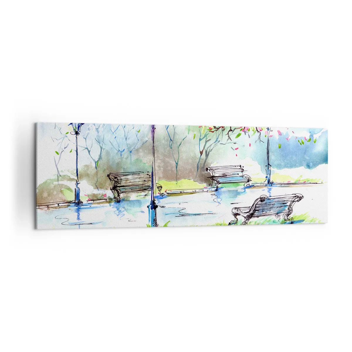 Canvastavla - Bild på duk - Parktystnadens charm - 160x50 cm