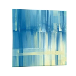 Glastavla - Bild på glas - Komposition i turkos - 60x60 cm