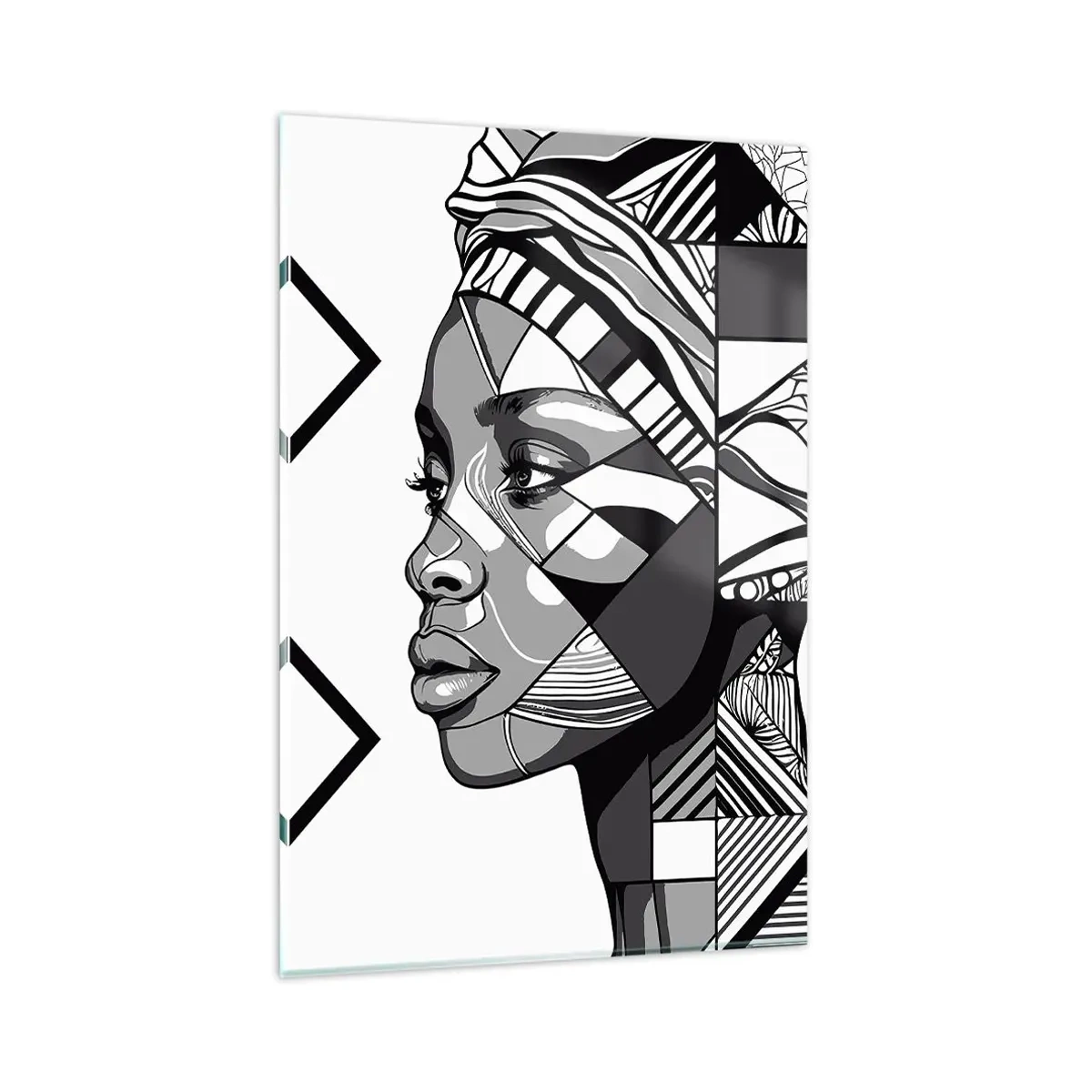 Glastavla - Bild på glas - Etniskt porträtt - 80x120 cm