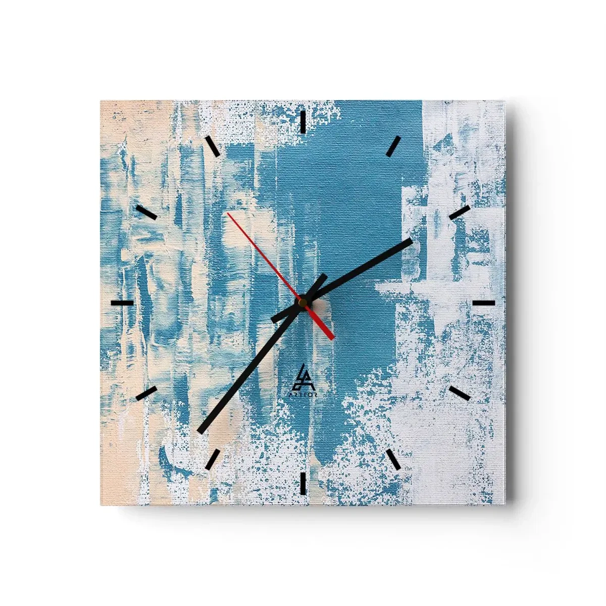 Väggklocka - Klocka på glas - Genom istapp - 40x40 cm