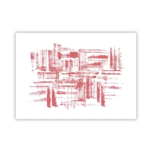 Affisch - Röd stad - 70x50 cm