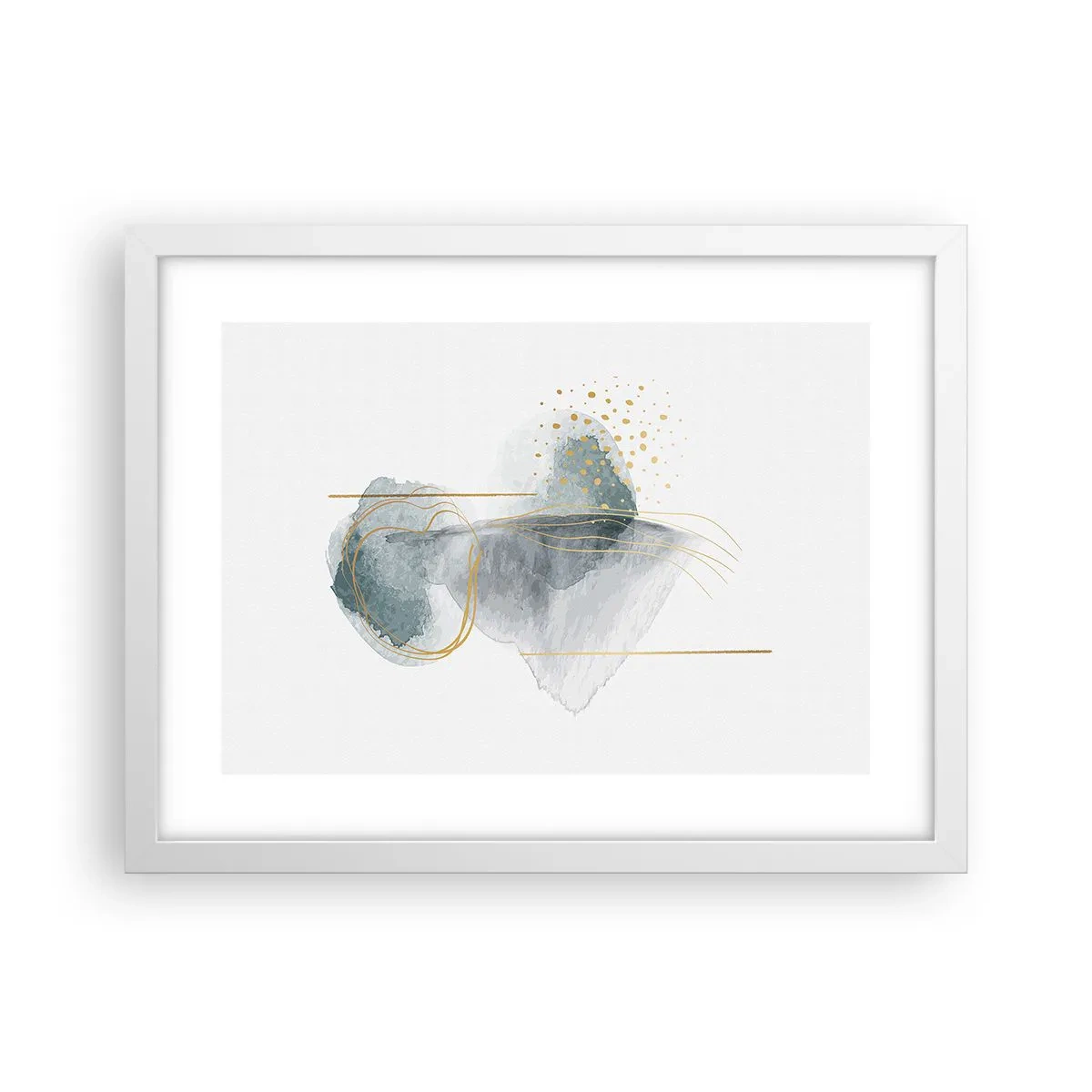 Affisch i vit ram - Om gråhetens och guldets förhållanden - 40x30 cm