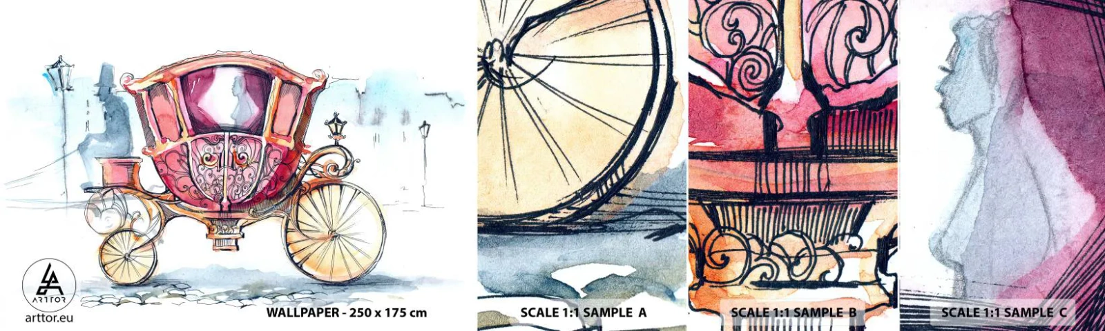 Fototapet Prov Standard Eco - Bröllop eller bal? - För barn, Transport, Resa - 100x30 cm