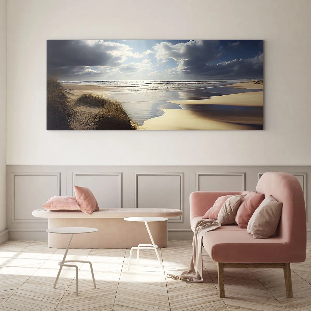 Glastavla - Bild på glas - Strand, vild strand - 100x40 cm