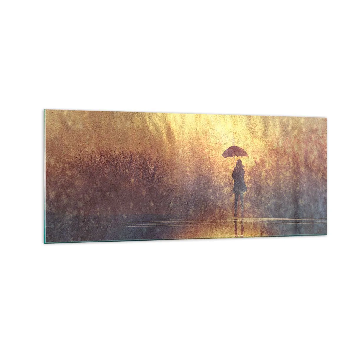 Glastavla - Bild på glas - Jag känner att någon tittar på mig - 100x40 cm