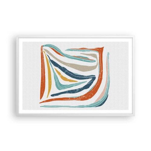 Affisch i vit ram - Vänligt leende abstraktion - 91x61 cm