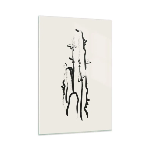 Glastavla - Bild på glas - Blommande ört - 80x120 cm