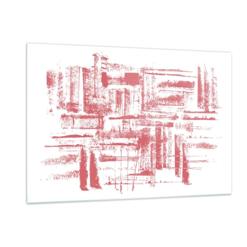 Glastavla - Bild på glas - Röd stad - 120x80 cm