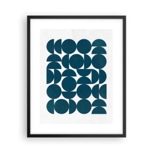 Affisch i svart ram - Cirklar och halvcirklar - 40x50 cm