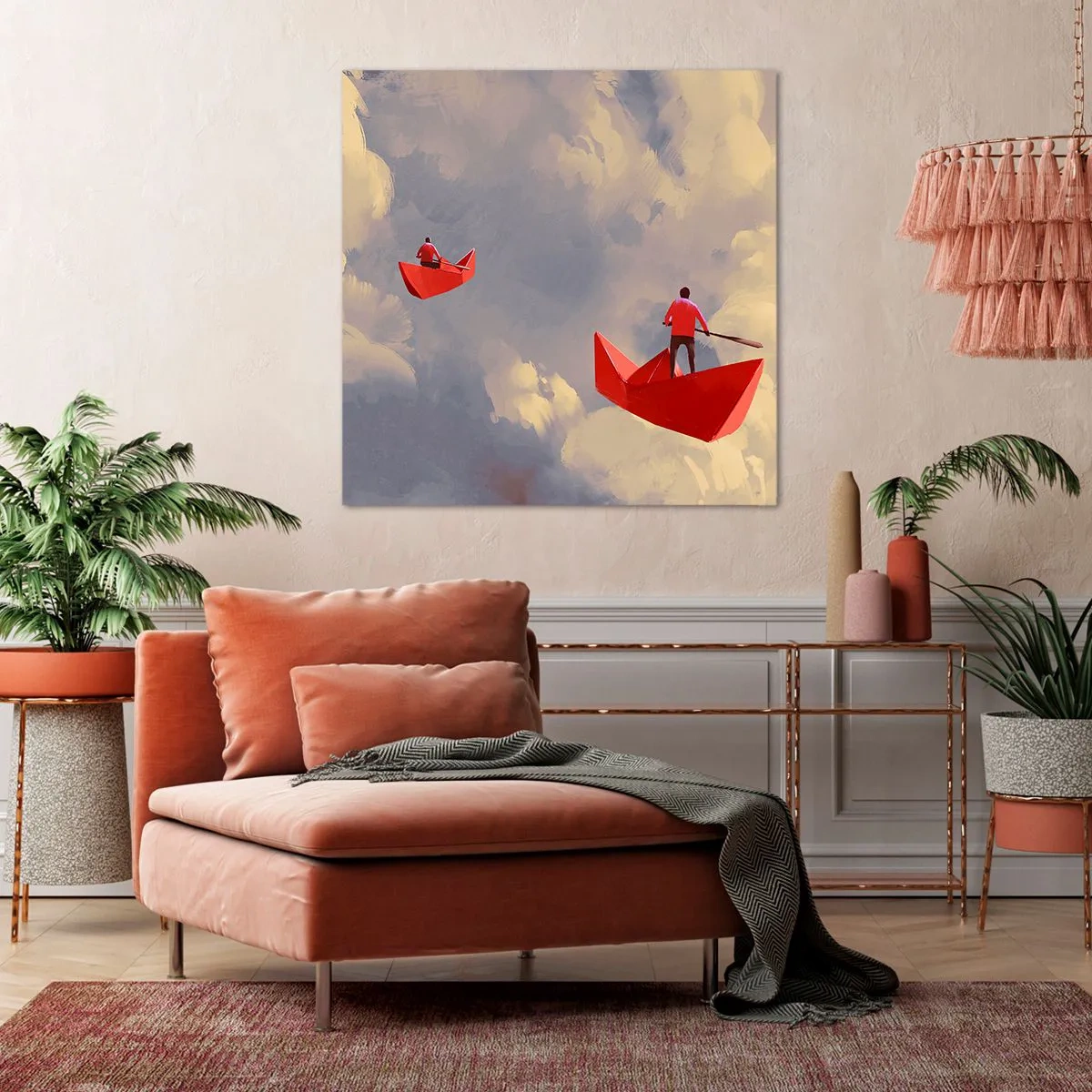 Canvastavla - Bild på duk - Drömmarnas utflykt - 30x30 cm