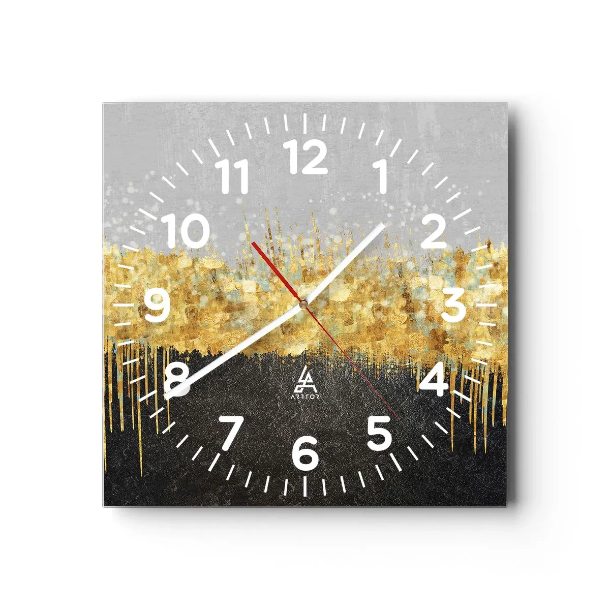 Väggklocka - Klocka på glas - Inåt och uppåt - 30x30 cm