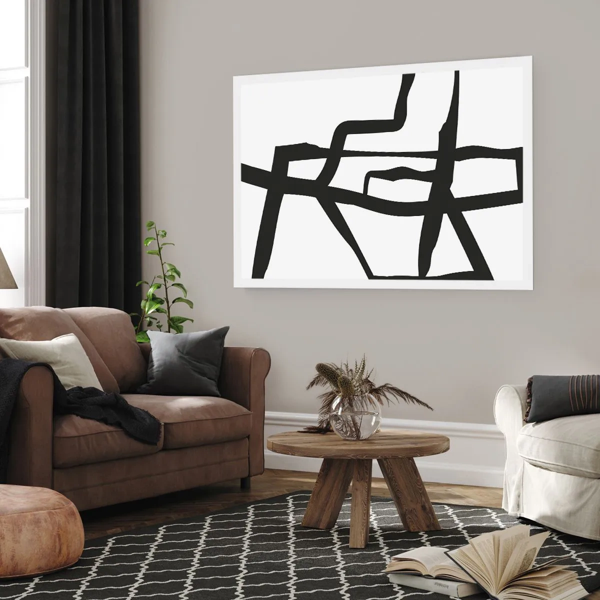 Affisch - Svartvit konstruktion - 50x40 cm