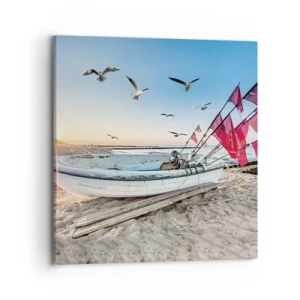 Canvastavla - Bild på duk - Välförtjänt vila - 70x70 cm